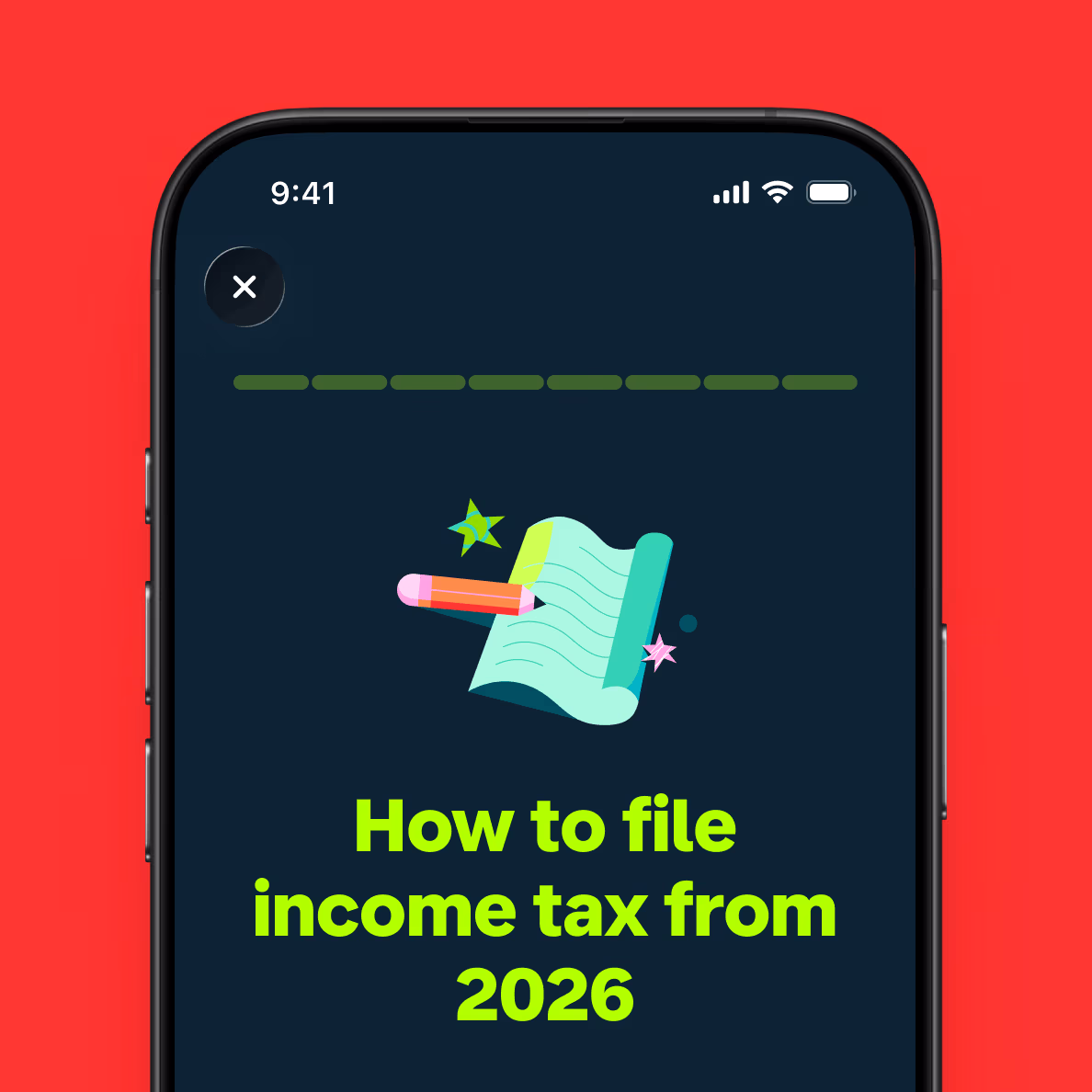 Monzo app showing how to file income tax from 2026